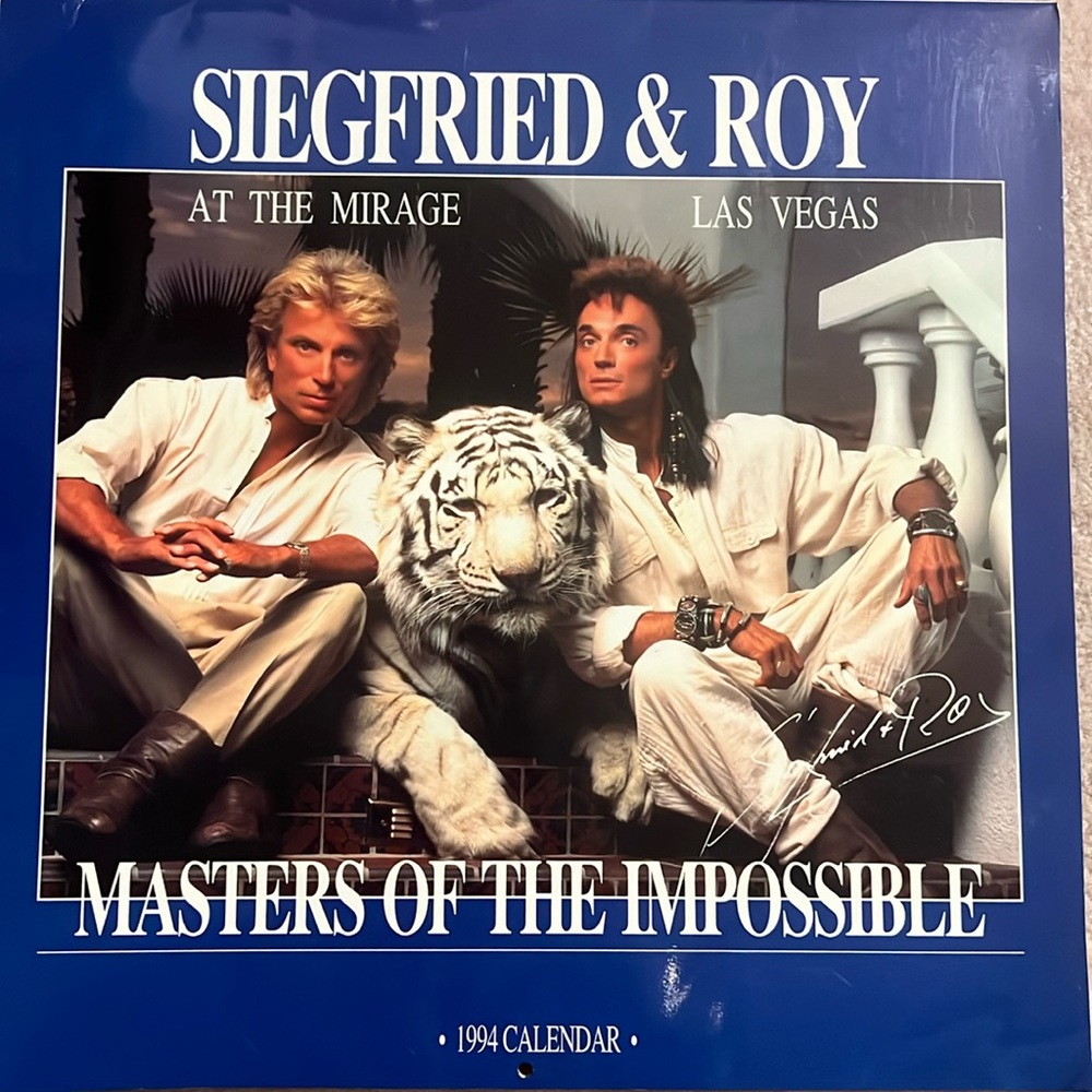 Las Vegas Sigfried & Roy 1994 Calendar collectors item memorabilia vintage